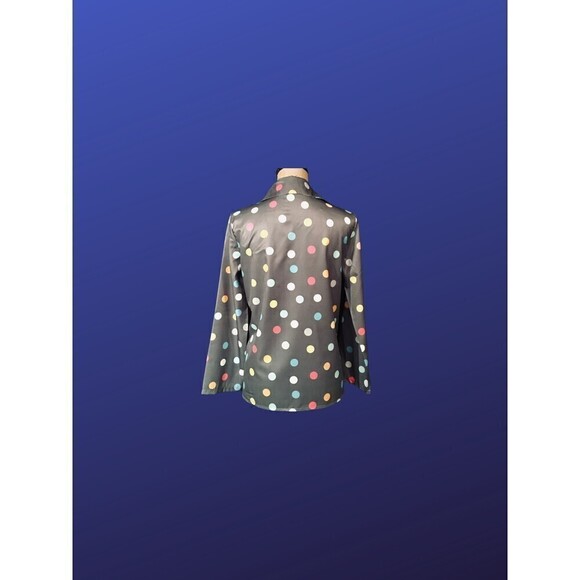 UNBRANDED Pullover Long Sleeve Blouse, GRAY/MULTI POLKA DOT, Size M, NWOT - Picture 2 of 8